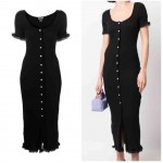 L887 Custom Made to order Jersey Scoop Neck Slim Stretch Long Dress Regular Size XS S M L XL & Plus size 1x-10x (SZ16-52)