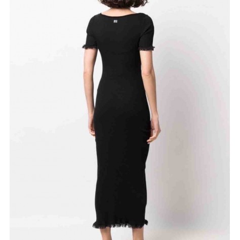 L887 Custom Made to order Jersey Scoop Neck Slim Stretch Long Dress Regular Size XS S M L XL & Plus size 1x-10x (SZ16-52)