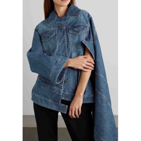 L896 Custom Made to order Denim Women's Irregular Casual Jacket Coat Regular Size XS S M L XL & Plus size 1x-10x (SZ16-52)