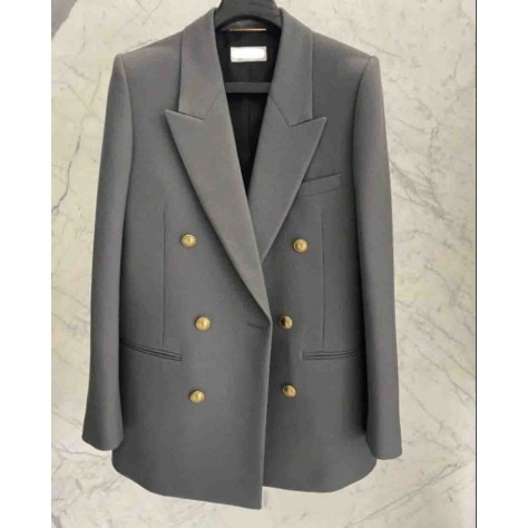 L897 Custom Made to order Wool blend Women's Double Breasted Blended Blazer Coat Regular Size XS S M L XL & Plus size 1x-10x (SZ16-52)