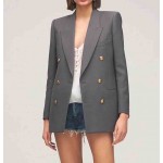 L897 Custom Made to order Wool blend Women's Double Breasted Blended Blazer Coat Regular Size XS S M L XL & Plus size 1x-10x (SZ16-52)