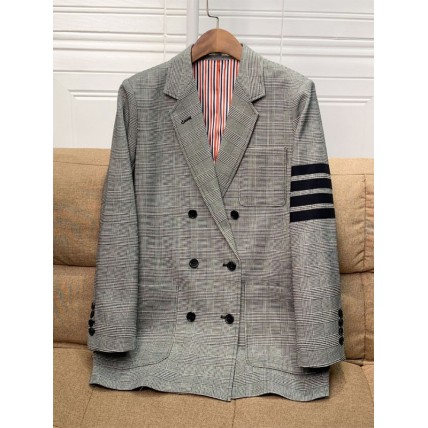 L918 Custom Made to order Twill Vintage Double Breasted Plaid Suit Coat New Regular Size XS S M L XL & Plus size 1x-10x (SZ16-52)