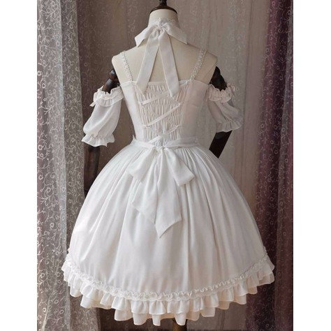 L92 Chiffon Sweet Lolita Bowknot High Waist Party Dress Regular Size XS S M L XL & Plus size 1x-10x (SZ16-52)