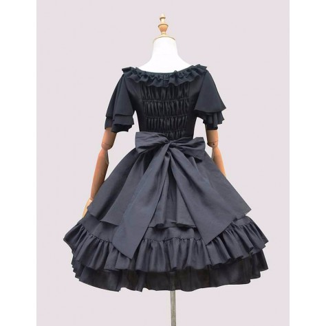 L93 Chiffon Classic Lolita Bow Wedding Bridesmaid Dress Regular Size XS S M L XL & Plus size 1x-10x (SZ16-52)