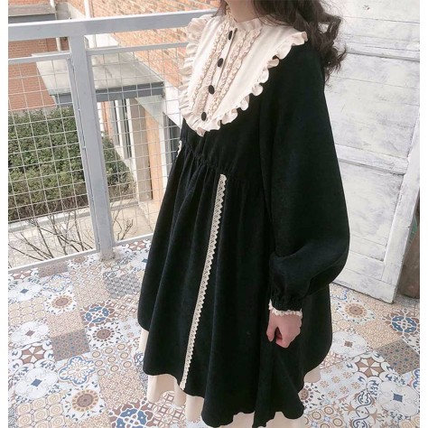 L94 polyester Sweet Lolita Gothic Ruffle Dress Ball Gown Regular Size XS S M L XL & Plus size 1x-10x (SZ16-52)