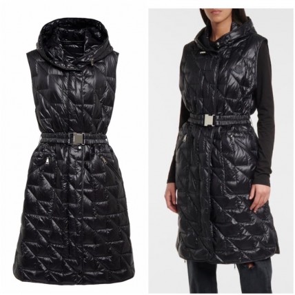 L942 Custom Made to order Down Hooded Belted thickened Quilted Vest Coat Regular Size XS S M L XL & Plus size 1x-10x (SZ16-52)
