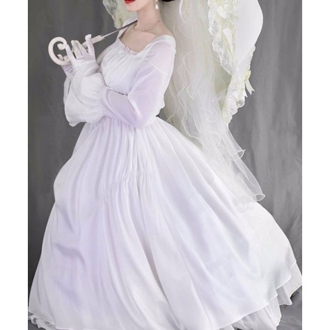 L99 Chiffon Wedding Bridesmaid Big Swing Lolita Dress Regular Size XS S M L XL & Plus size 1x-10x (SZ16-52)