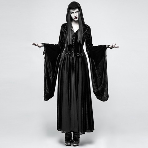  TY97  Custom Made to order Velvet  Gothic Punk Gothic Long Dress Regular Size XS S M L XL & Plus size  (SZ16-52)1X 2X 3X 4X 5X 6X 7X 8X 9X 10X