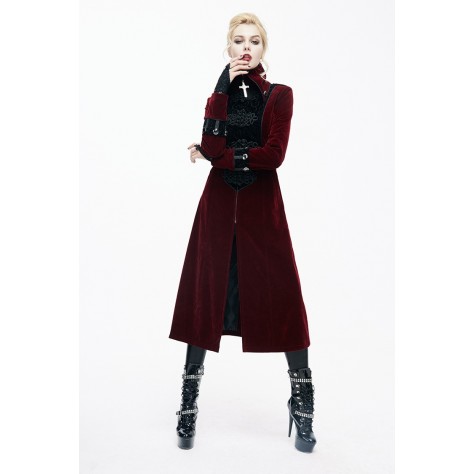  TY108 Custom Made to order velvet  PUNK Aristocrat Long jacket coat Regular Size XS S M L XL & Plus size  (SZ16-52)1X 2X 3X 4X 5X 6X 7X 8X 9X 10X