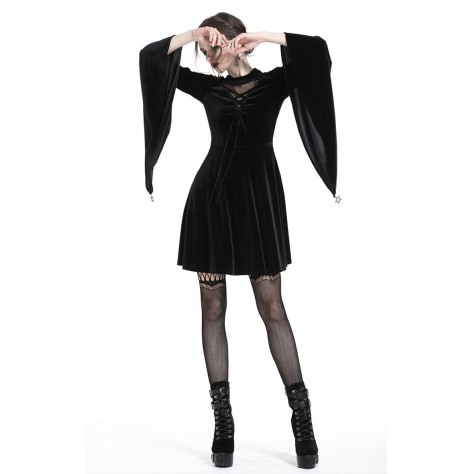  TY129 Custom Made to order Velvet   Vampire Witch Occult mini dress Regular Size XS S M L XL & Plus size  (SZ16-52)1X 2X 3X 4X 5X 6X 7X 8X 9X 10X