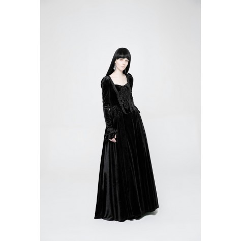  TY130 Custom Made to order Velvet  Gothic Punk maxi velvet Dress Regular Size XS S M L XL & Plus size  (SZ16-52)1X 2X 3X 4X 5X 6X 7X 8X 9X 10X